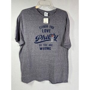 Rally House Philadelphia Either You Love Philly Graphic T-Shirt XL Denim Blue